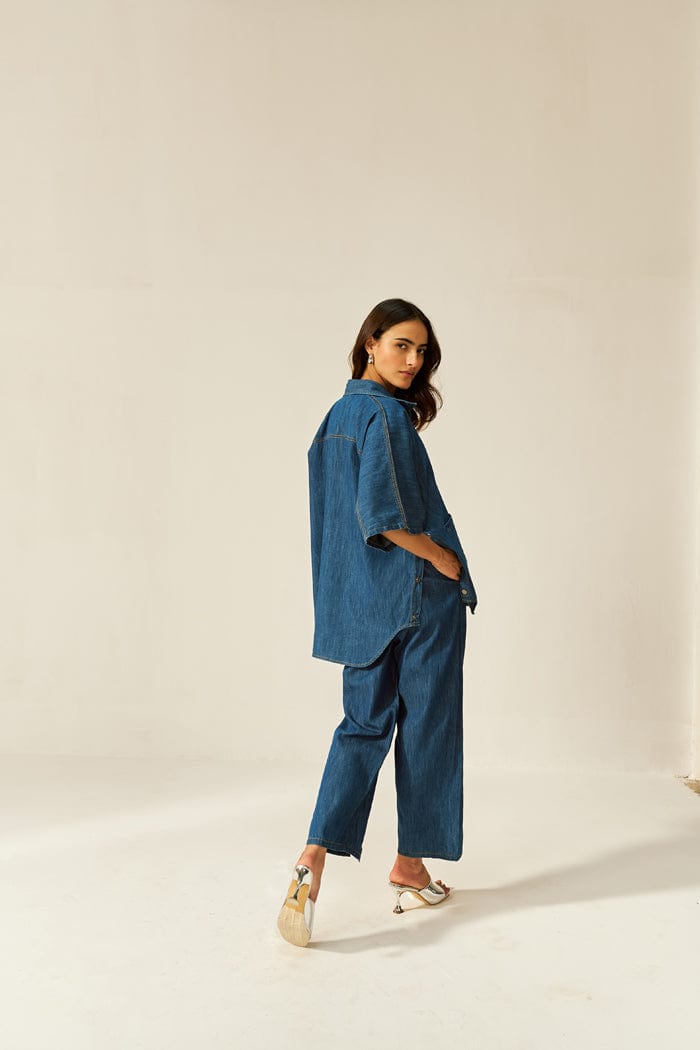 DOLLA CO-ORD SET IN DARK DENIM SPACELINES