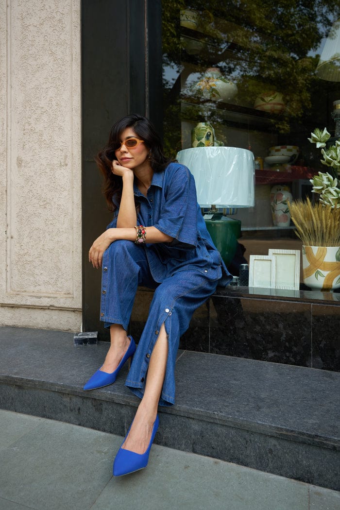 DOLLA CO-ORD SET IN DARK DENIM SPACELINES