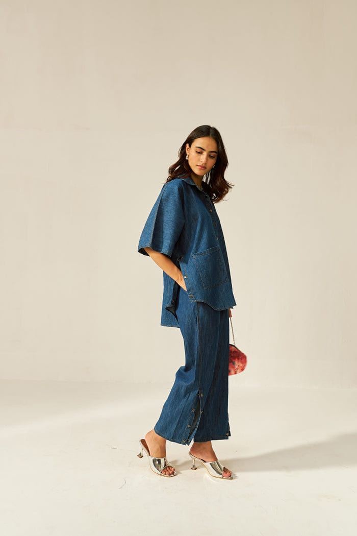 DOLLA CO-ORD SET IN DARK DENIM SPACELINES