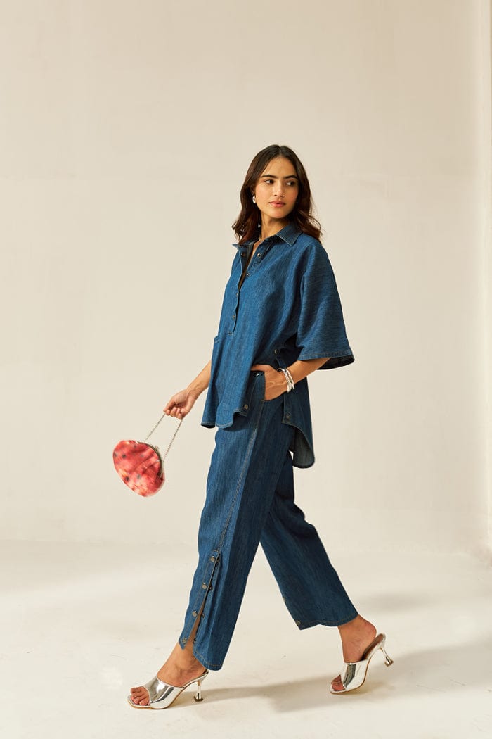 DOLLA CO-ORD SET IN DARK DENIM SPACELINES