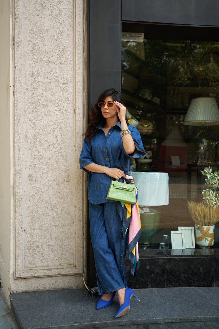 DOLLA CO-ORD SET IN DARK DENIM SPACELINES