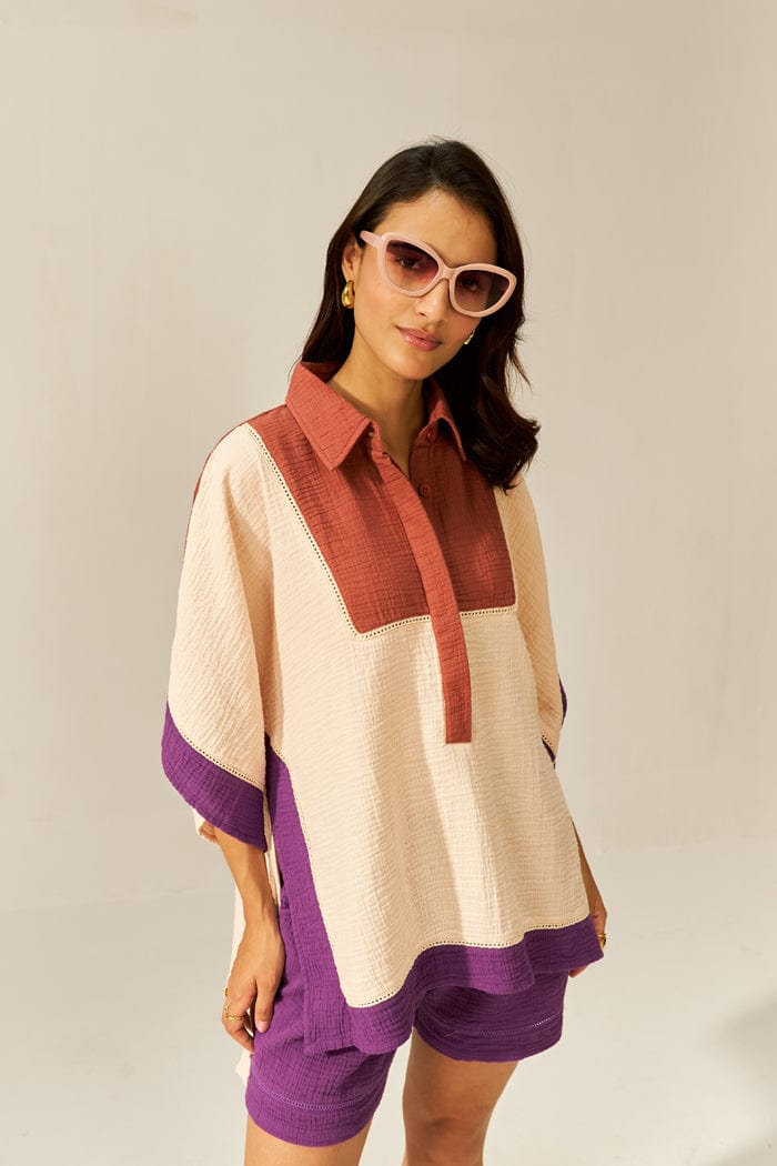 HAYA DOGWOOD MINI KAFTAN CO-ORD SET SPACELINES