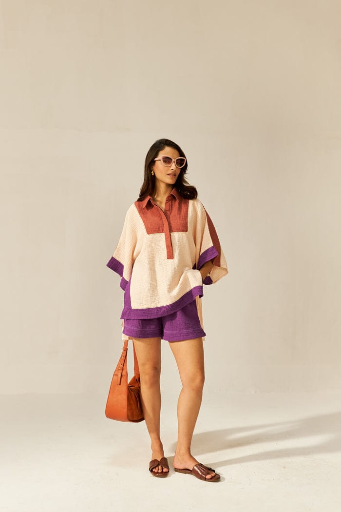 HAYA DOGWOOD MINI KAFTAN CO-ORD SET SPACELINES