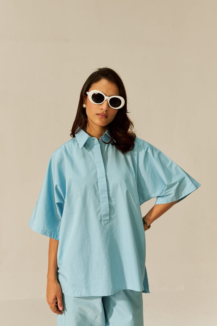 IKIGAI AZURE CO-ORD SET SPACELINES