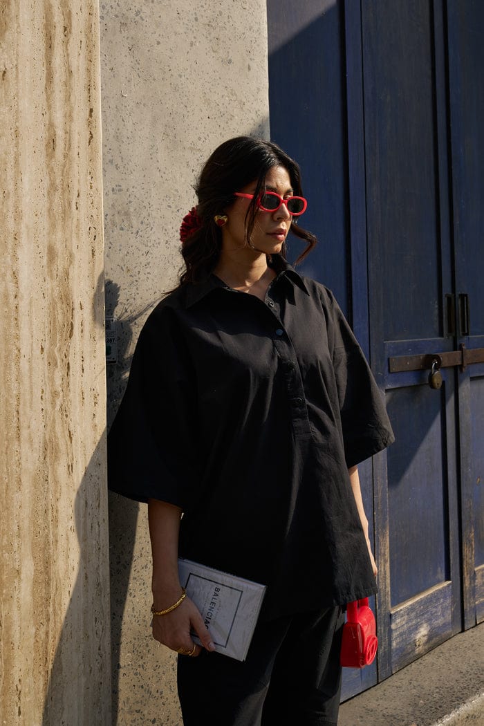 IKIGAI BLACK CO-ORD SET SPACELINES