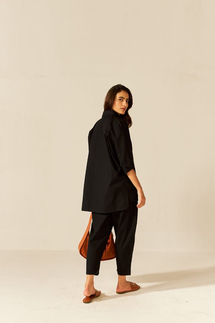 IKIGAI BLACK CO-ORD SET SPACELINES