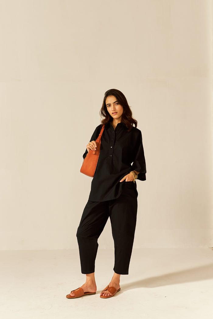 IKIGAI BLACK CO-ORD SET SPACELINES