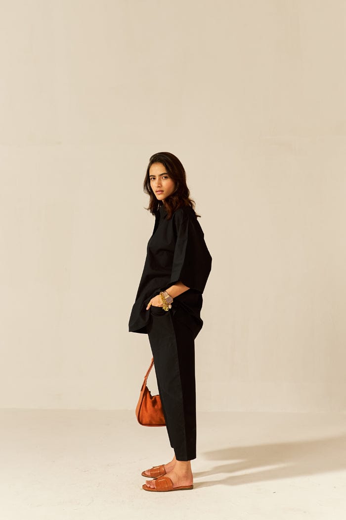 IKIGAI BLACK CO-ORD SET SPACELINES