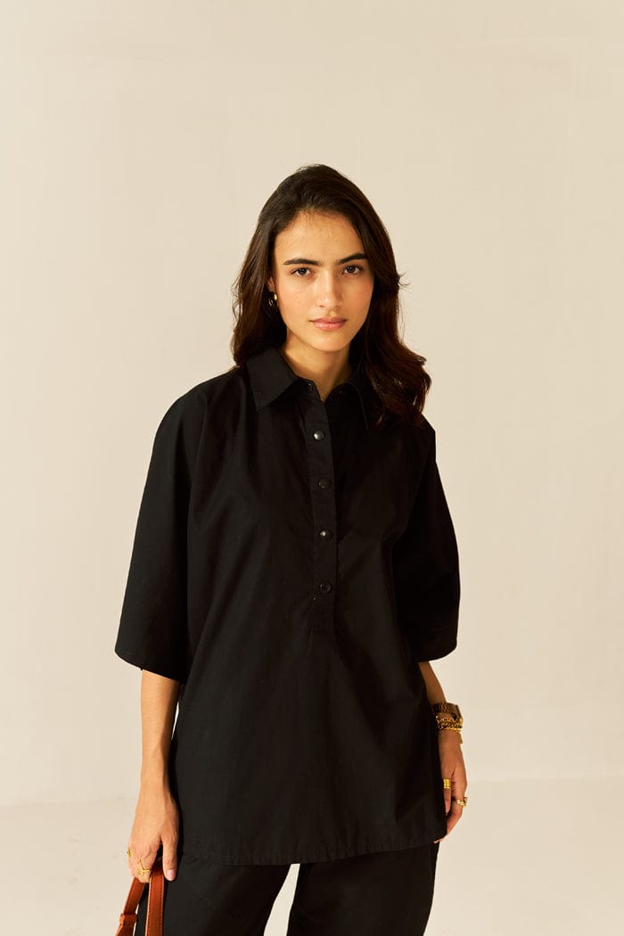 IKIGAI BLACK CO-ORD SET SPACELINES