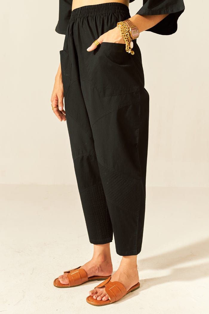 IKIGAI BLACK CO-ORD SET SPACELINES