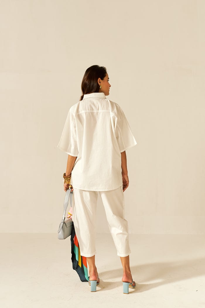 IKIGAI WHITE CO-ORD SET SPACELINES
