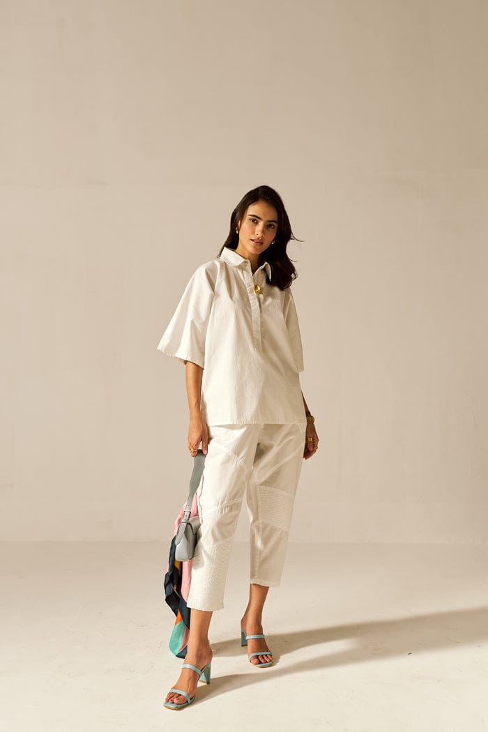 IKIGAI WHITE CO-ORD SET SPACELINES