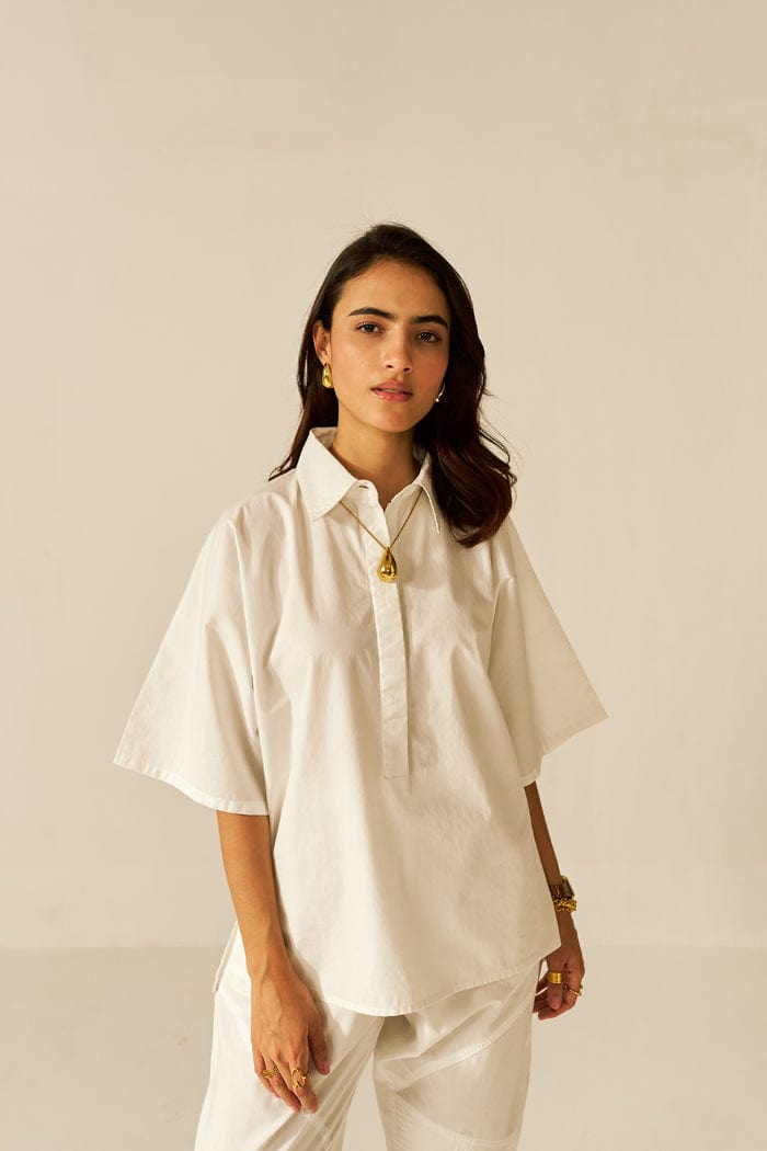 IKIGAI WHITE CO-ORD SET SPACELINES