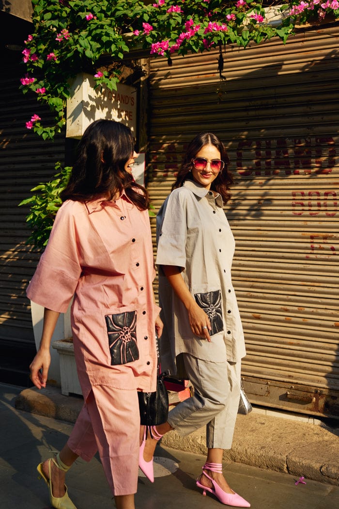 LAVASA CO-ORD SET IN SEAFOAM GREEN SPACELINES