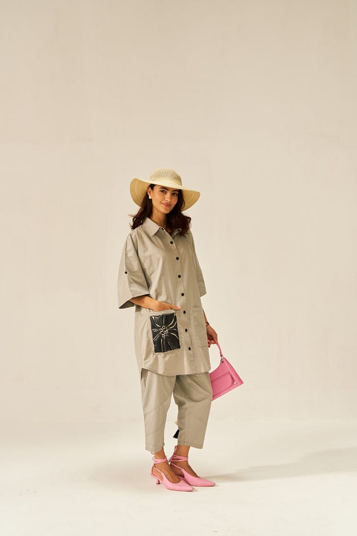 LAVASA CO-ORD SET IN SEAFOAM GREEN SPACELINES