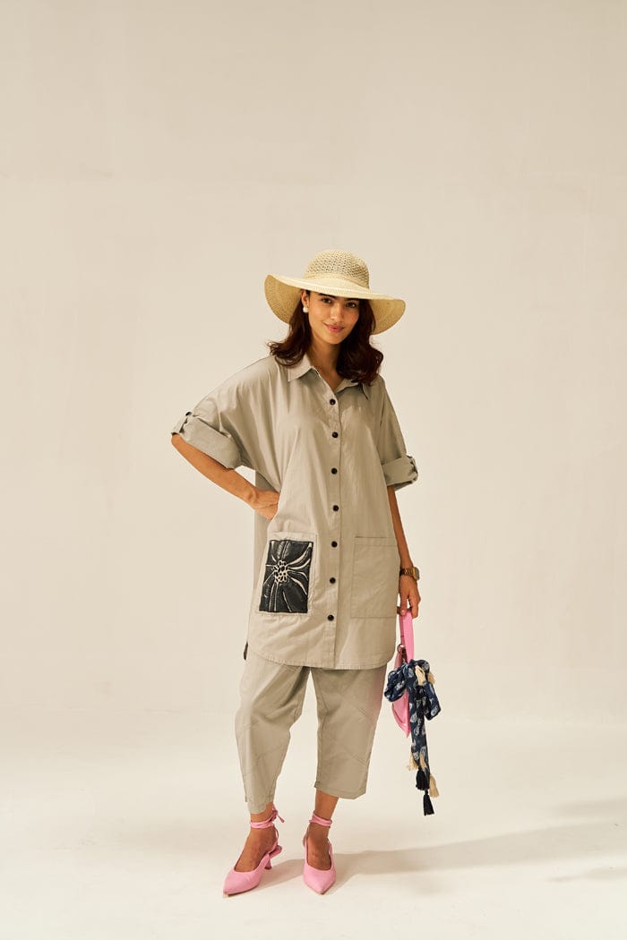 LAVASA CO-ORD SET IN SEAFOAM GREEN SPACELINES