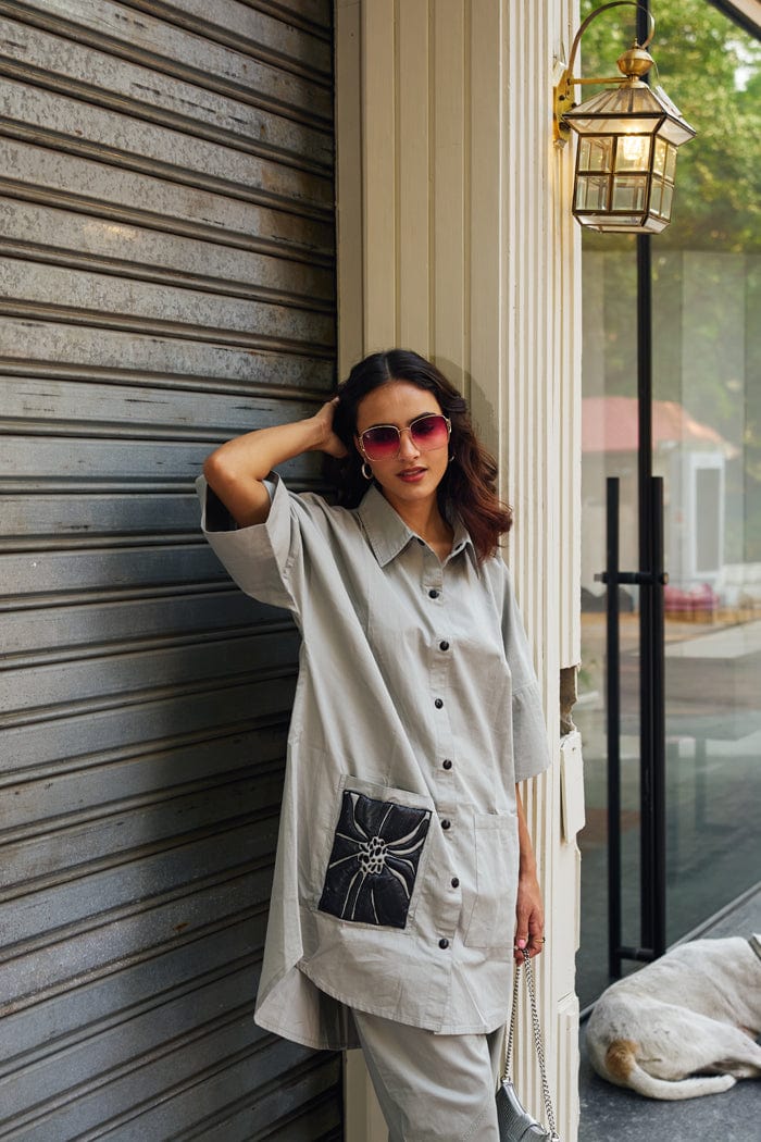 LAVASA CO-ORD SET IN SEAFOAM GREEN SPACELINES