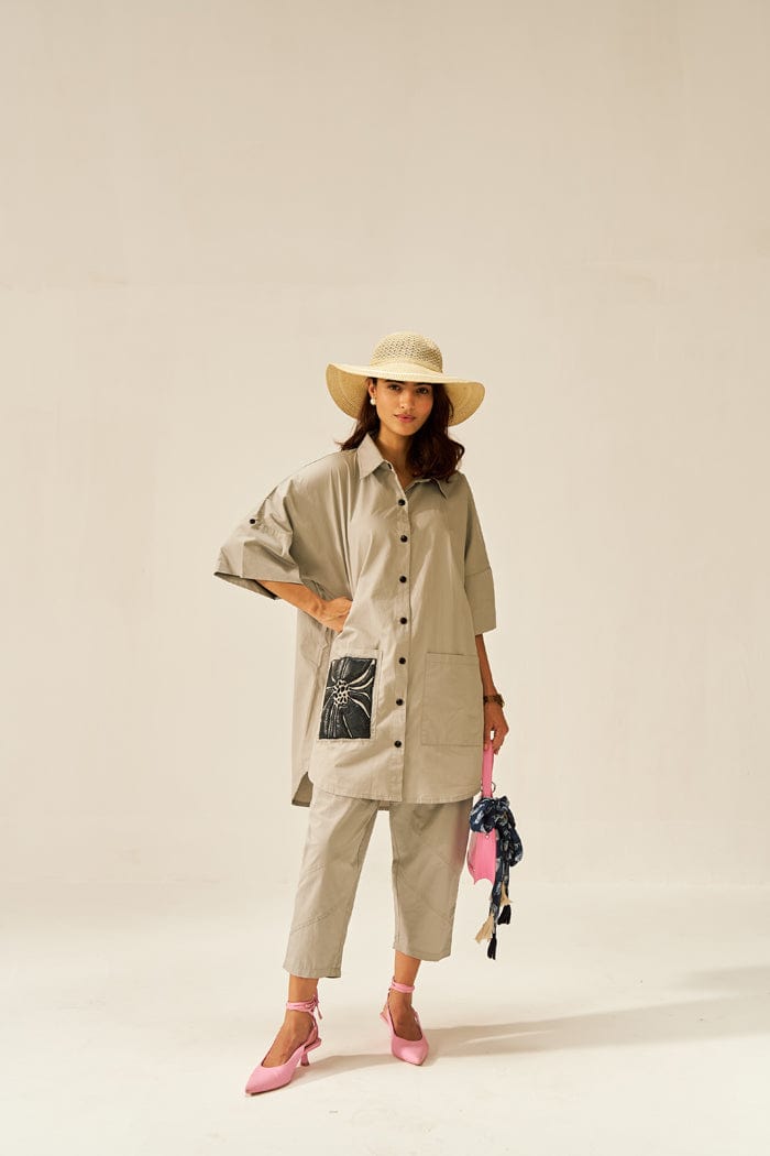 LAVASA CO-ORD SET IN SEAFOAM GREEN SPACELINES
