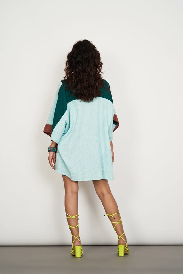 HAYA AQUA MINI KAFTAN CO-ORD SET SPACELINES