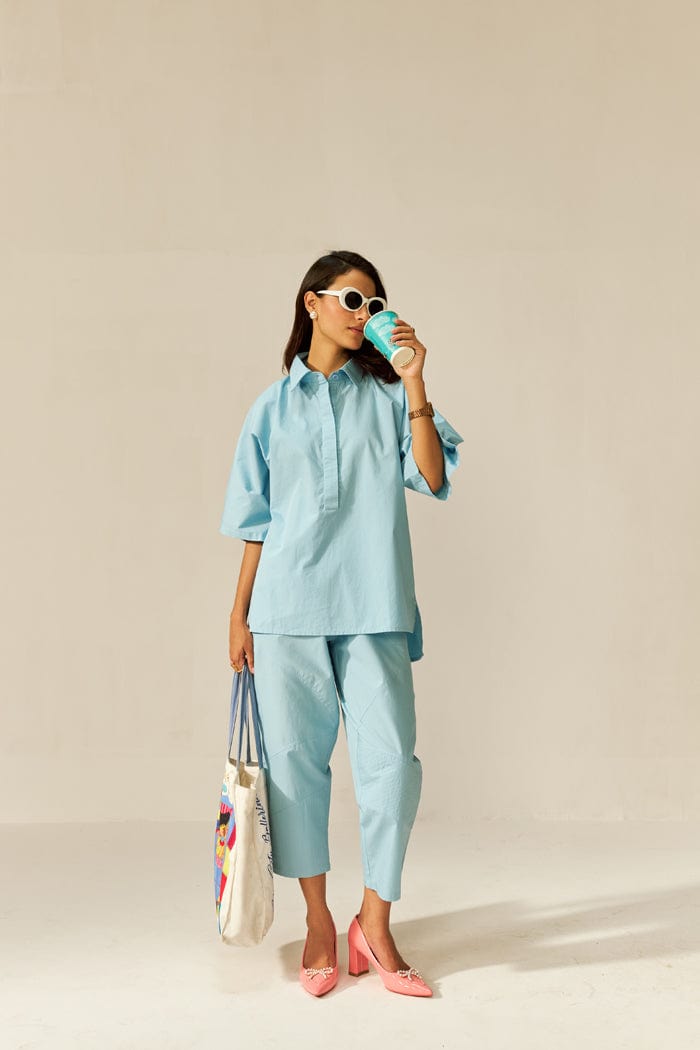 IKIGAI AZURE CO-ORD SET SPACELINES