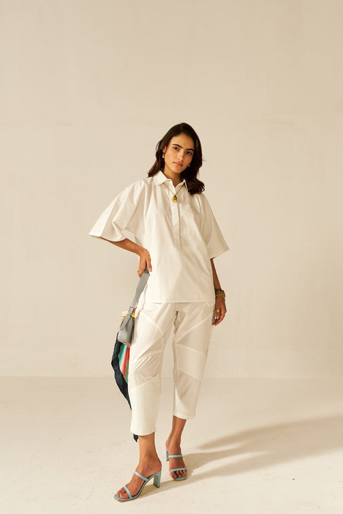 IKIGAI WHITE CO-ORD SET SPACELINES